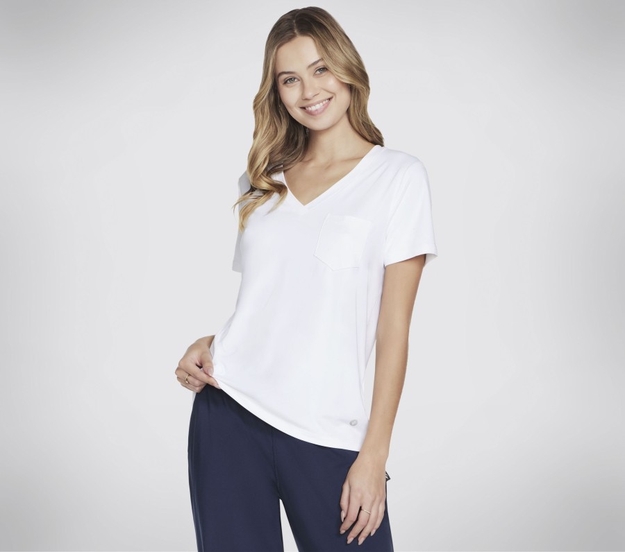 Damen SKECHERS Oberteile | Go Dri Serene V-Neck Tee