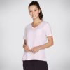 Damen SKECHERS Oberteile | Diamond Wash Hatha V-Neck Pocket Tee