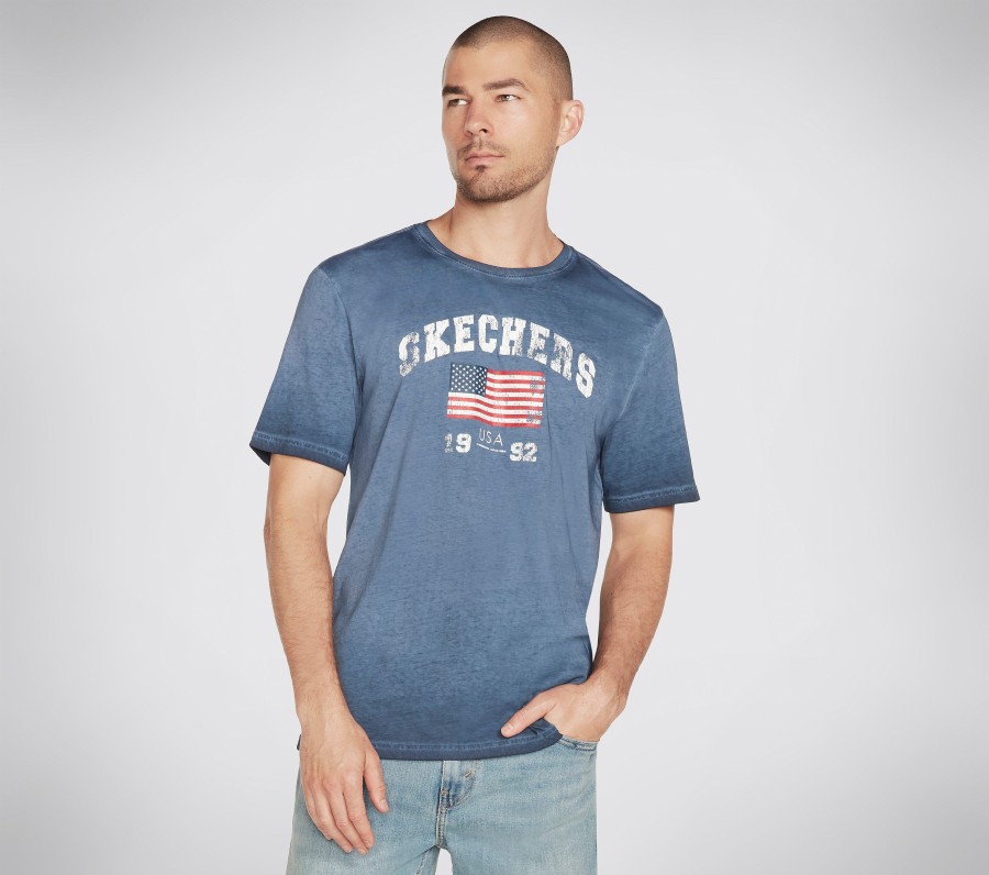 Herren SKECHERS Oberteile | Skechers Skech-Dye Americana 92 Tee Shirt