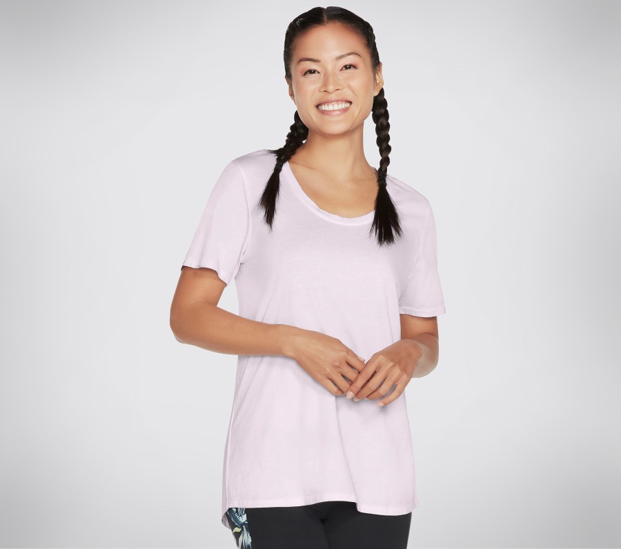 Damen SKECHERS Oberteile | Diamond Wash Hatha Scoop Neck Tunic Tee