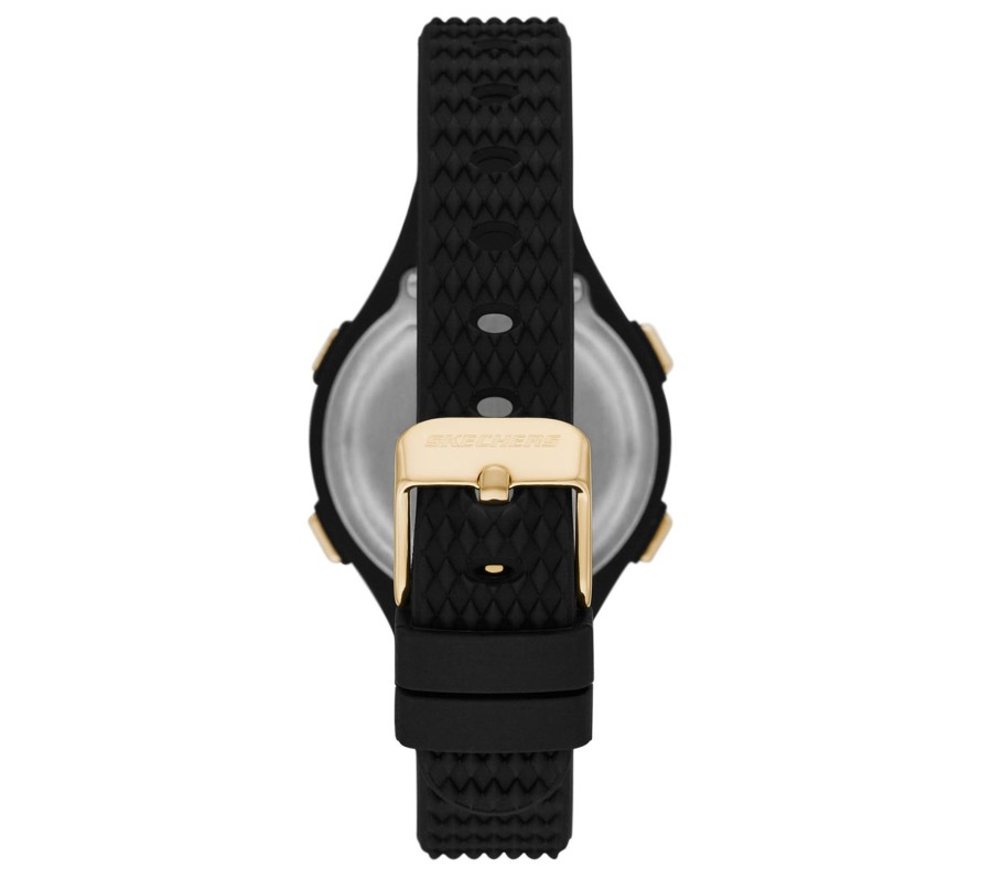 Damen SKECHERS Uhren | Elkwood Gold Bezel Black Watch