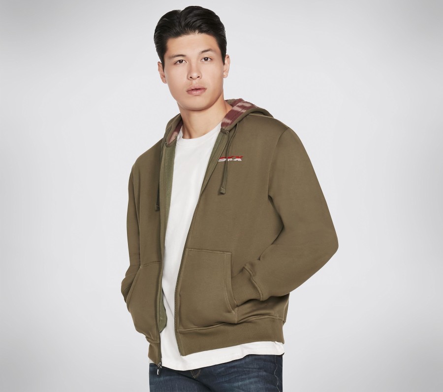 Herren SKECHERS Oberteile | Skechers Apparel Sherpa Front Zip Hoodie