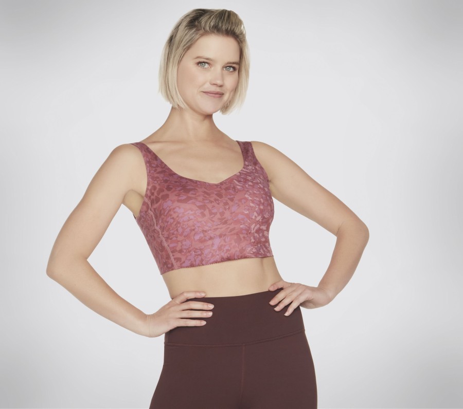 Damen SKECHERS Oberteile | Gosculpt Leopard Longline Bra