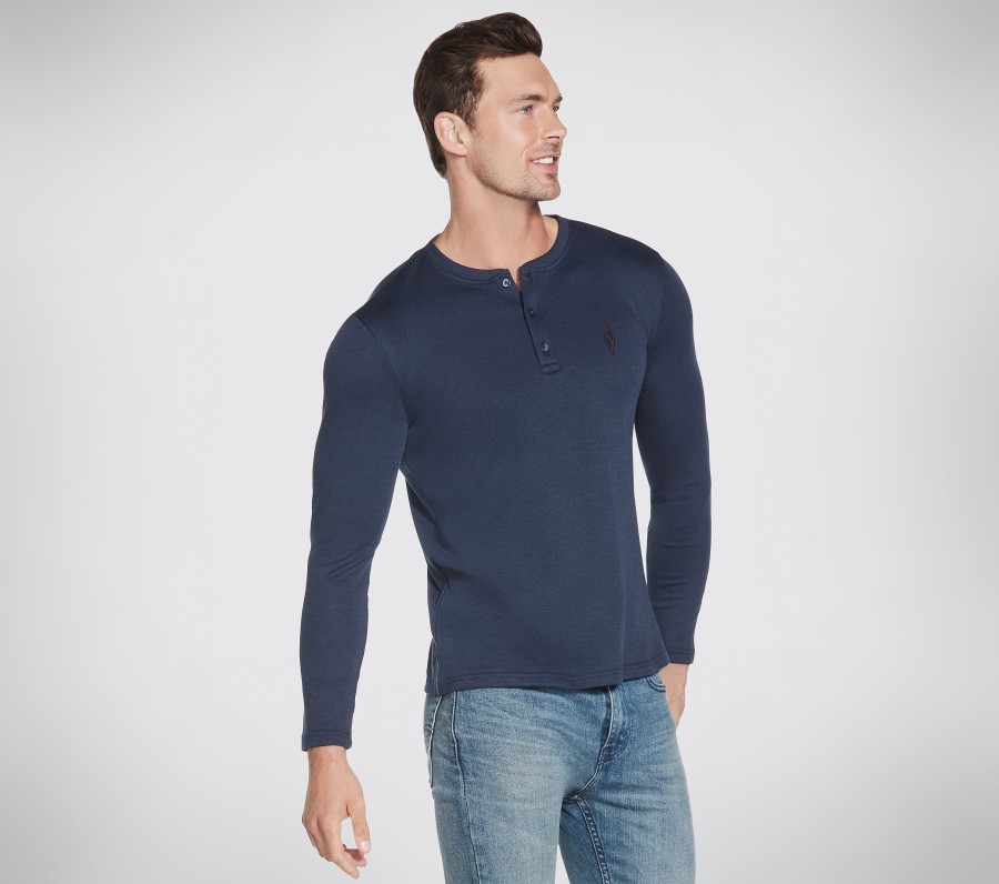 Herren SKECHERS Oberteile | Skechers Apparel Goknit Pique Henley