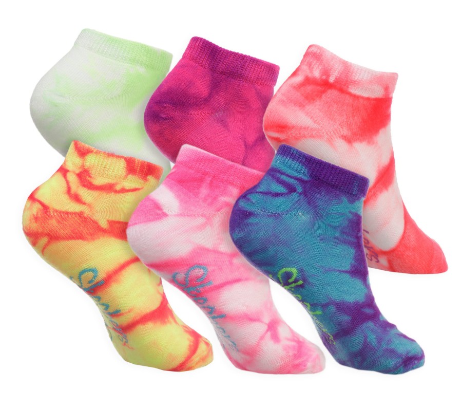 Damen SKECHERS Socken | 6 Pack Tie Dye Sport Fashion Socks