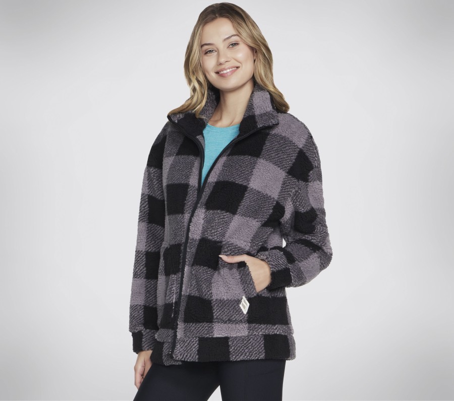 Damen SKECHERS Oberteile | Skech Sherpa Plaid Jacket