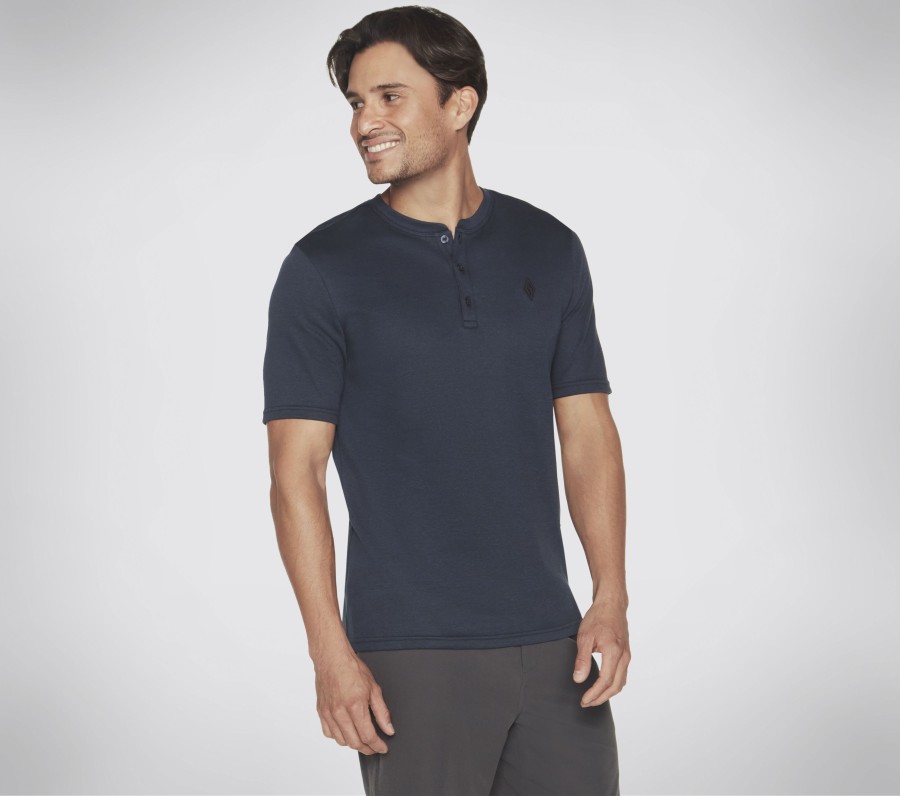 Herren SKECHERS Oberteile | Goknit Pique Short Sleeve Henley