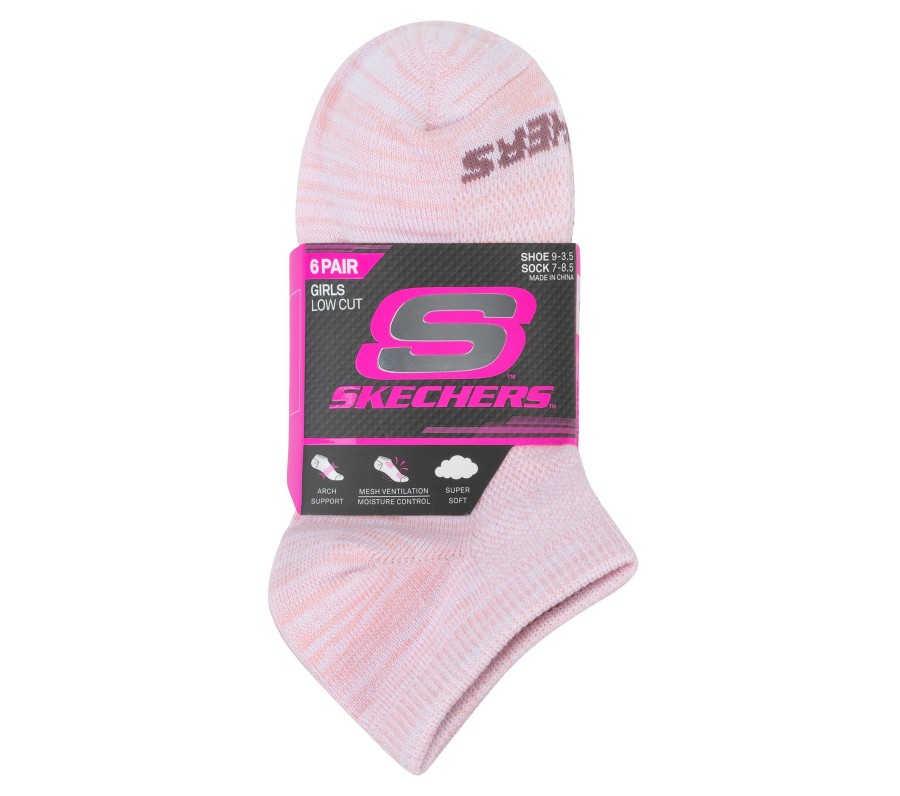 Damen SKECHERS Socken | 6 Pack Low Cut Color Stripe Socks