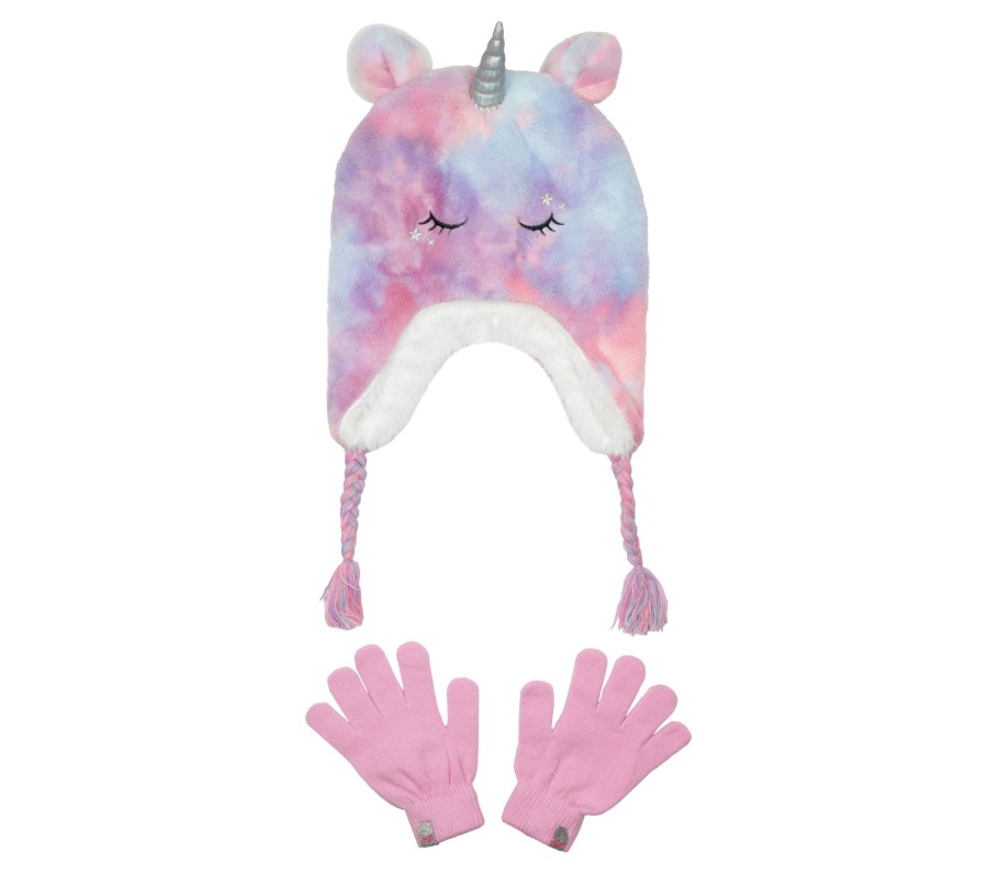 Bekleidung SKECHERS Winterbekleidung | Cold Weather Plush Tie-Dye Unicorn Hat Set