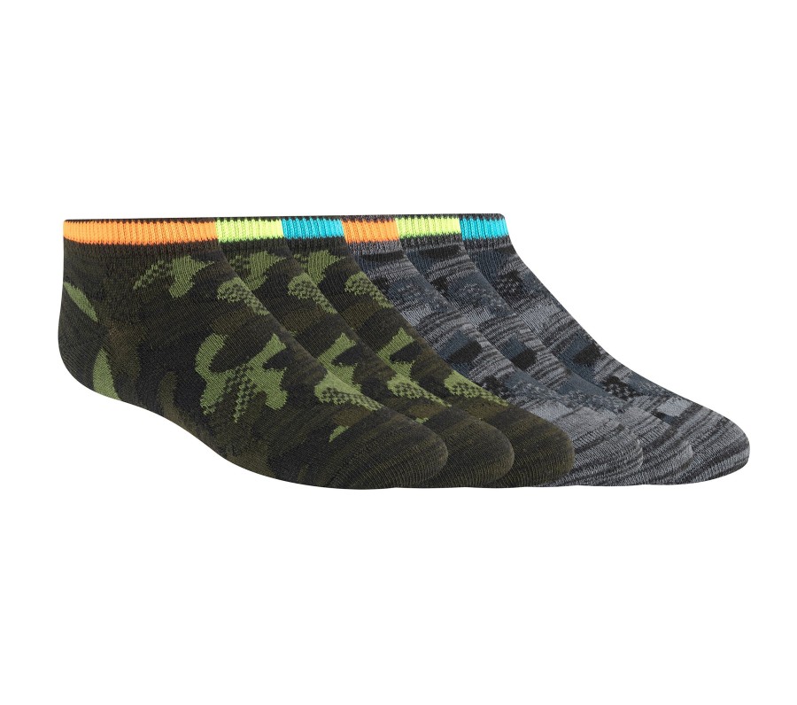 Damen SKECHERS Socken | 6 Pack Low Cut Camo Socks