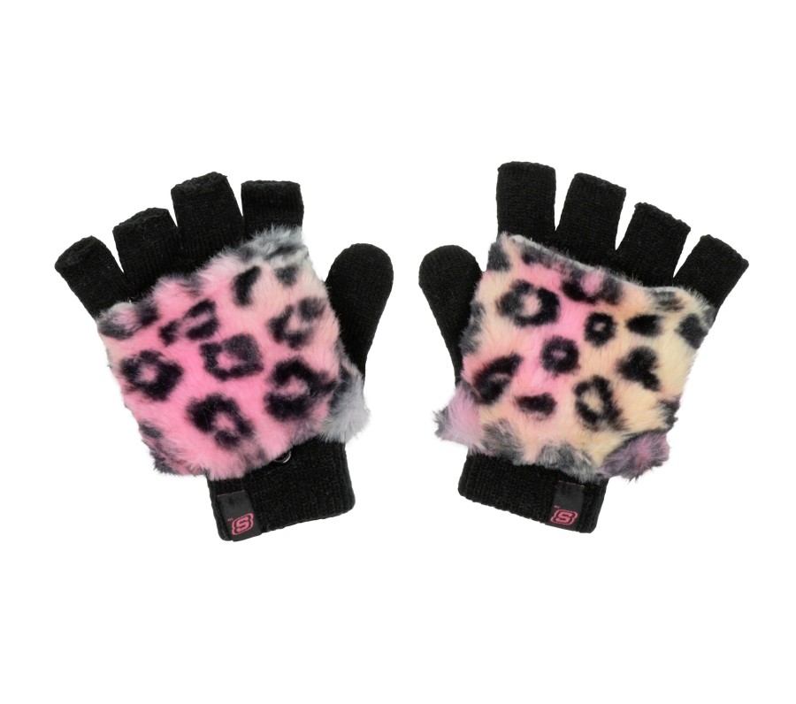 Bekleidung SKECHERS Winterbekleidung | Leopard Kitty Faux Fur Mittens