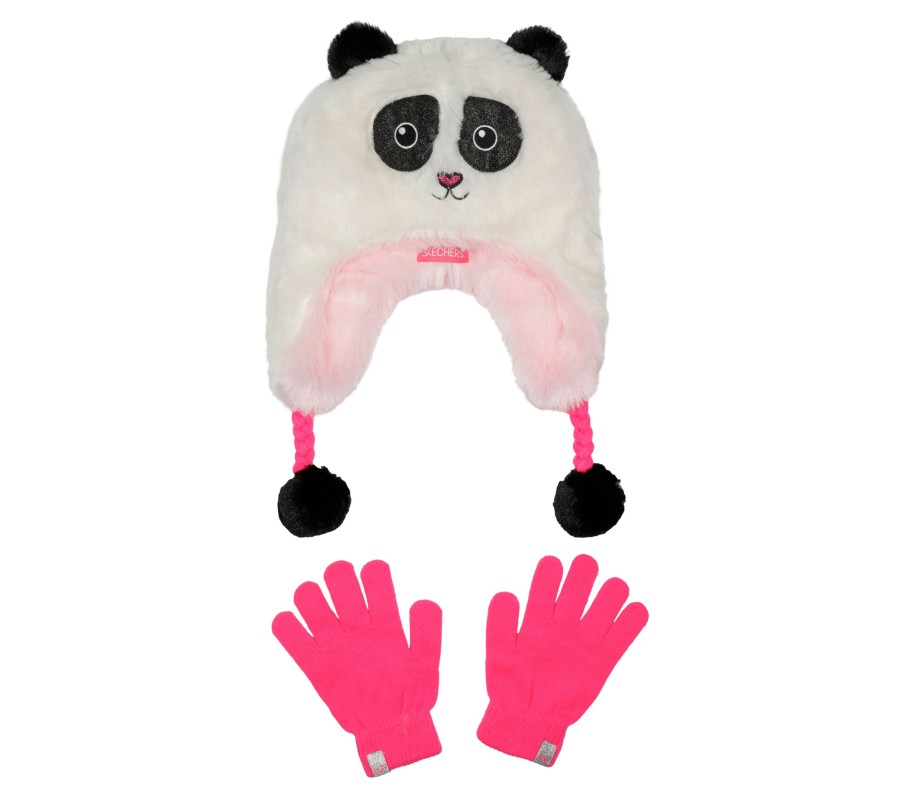 Bekleidung SKECHERS Winterbekleidung | Panda Faux Fur Hat And Gloves Set