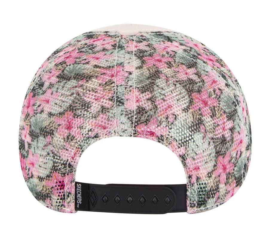 Bekleidung SKECHERS Accessoires | Flower Print Diamond Logo Trucker Hat