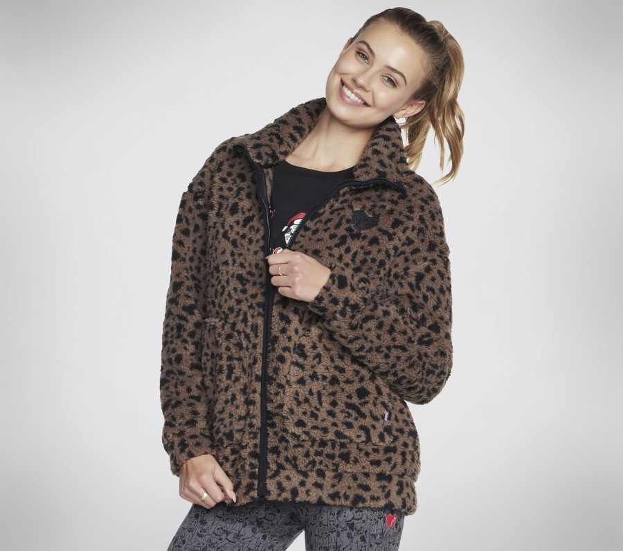 Damen SKECHERS Oberteile | Bobs Spot Print Sherpa Jacket