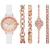 Damen SKECHERS Uhren | White Strap Rose Gold Watch